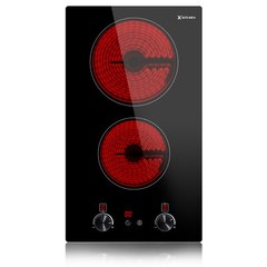 Electric Ceramic Cooktop 2 Burner Built-In/Countertop Stovetop knob Control 120V