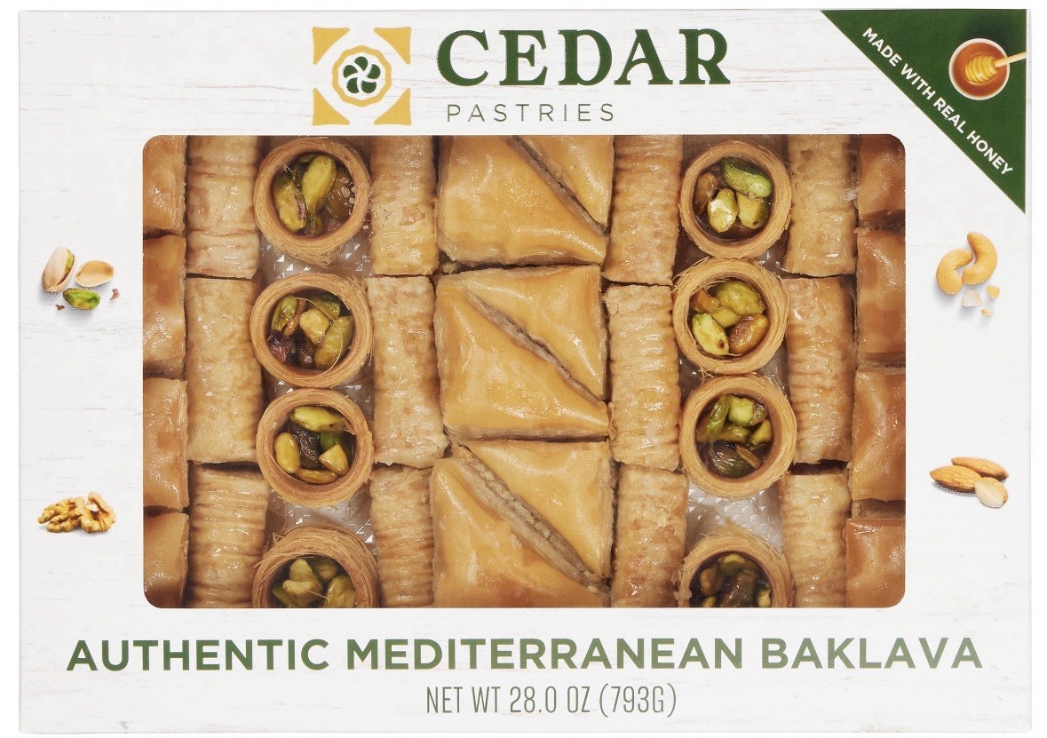 Cedar Pastries Baklava Assorted 28 oz Walnut Pistachio Almond Kosher Dairy Halal gallery