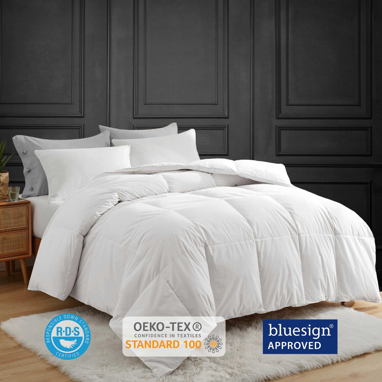 Winter Warm Down Feather Blend Comforter Gusseted Edge, King and Queen Sized gallery
