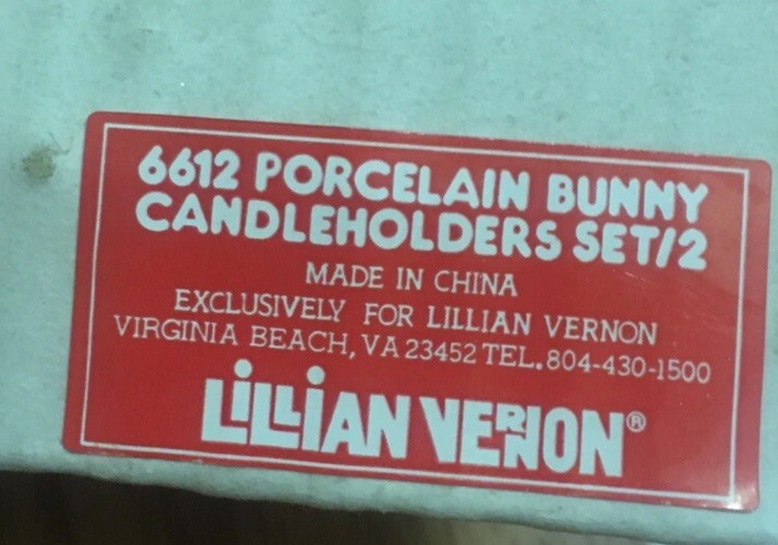 Taper Candle Holders S/2 Easter Peter Rabbit 1990 By Lillian Vernon-NEW!! gallery