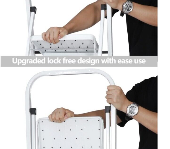 ZENY Portable 4-Step Ladder: Foldable, Handgrip, Anti-Slip - 330 lbs Capacity gallery