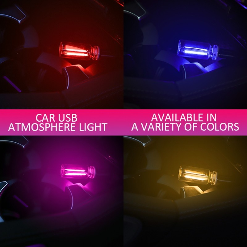 1PCS Touch Control Car USB Blue LED Light Atmosphere Night Light Dimmable New gallery