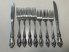 ONEIDA LOUISIANA ORNATE ROSE Flatware 4 DINNER FORKS 2 KNIVES 3 SALAD FORKS 9PC gallery