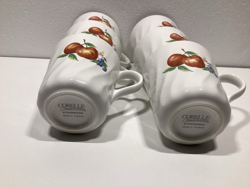 Corelle Coordinates Stoneware Fruit Pattern Coffee Mug Set Multicolor 6-Piece gallery