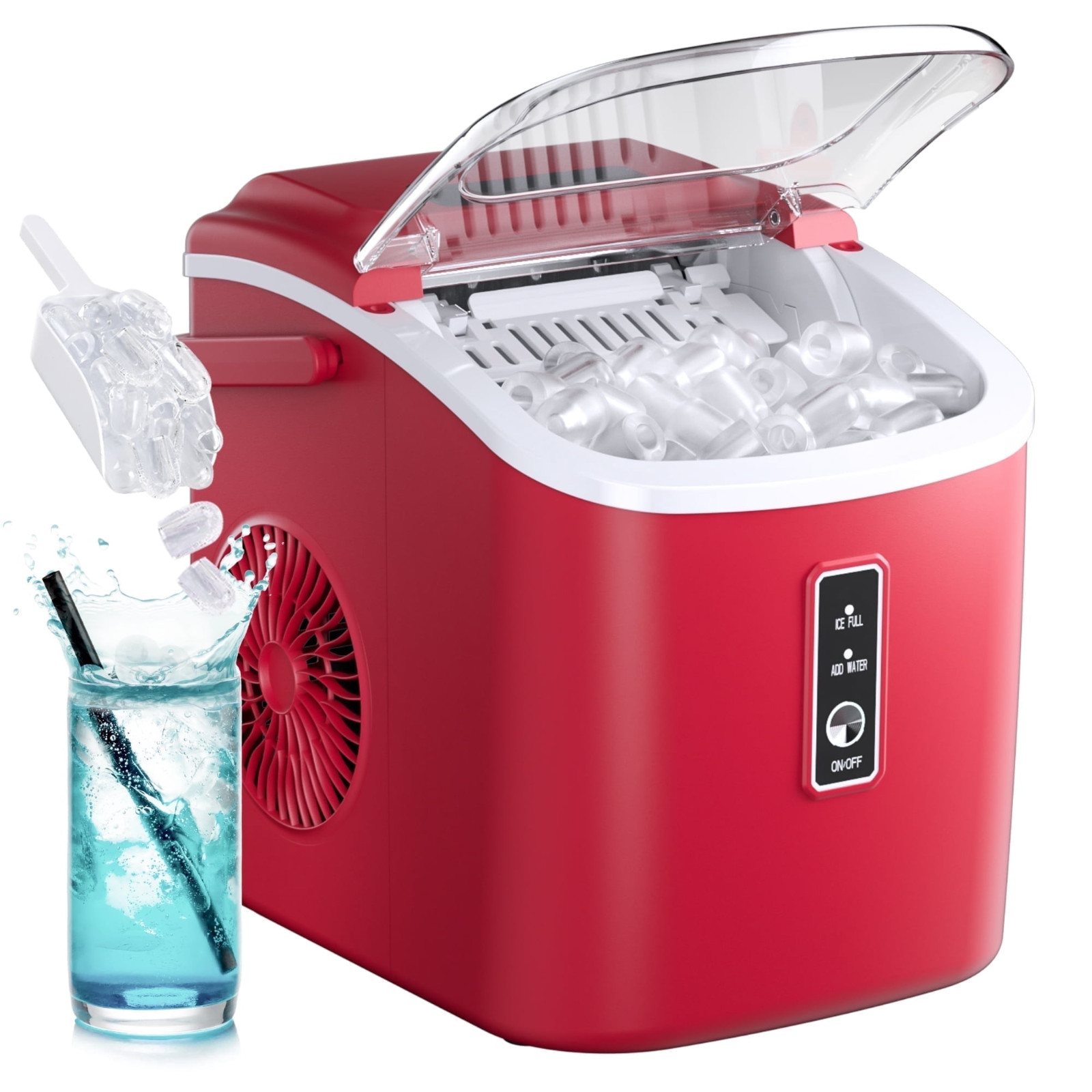 Simzlife Countertop Ice Maker Handle,Portable Ice 9 Bullet In 6 Mins, 26Lbs/24H gallery