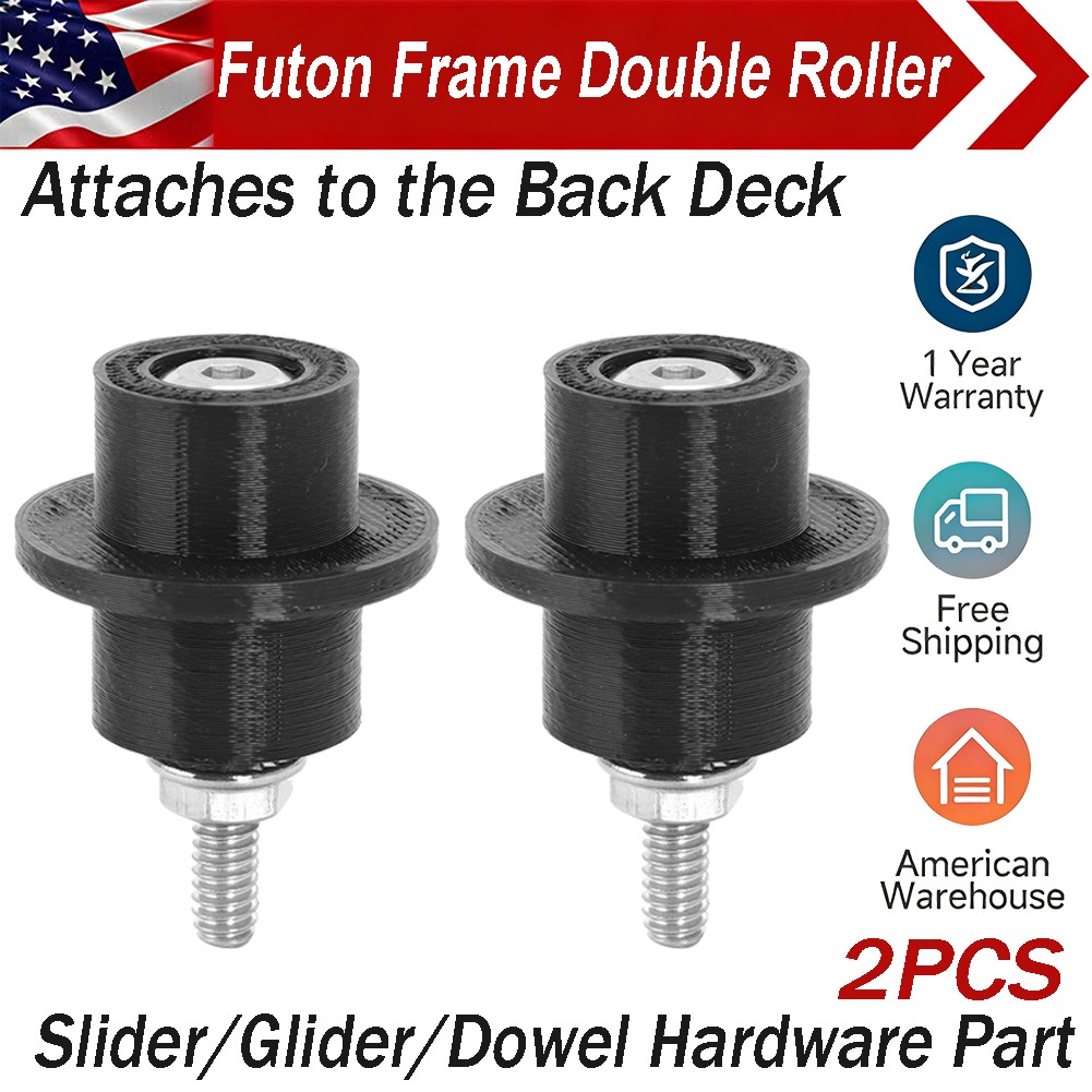 2PC Futon Frame Double Roller - Slider /Glider /Dowel Hardware Part For Any Size gallery