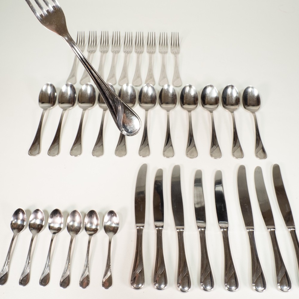 Mafil Vanstahl Unknown Pattern Stainless Steel Flatware Set of 35 Portugal