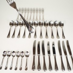 Mafil Vanstahl Unknown Pattern Stainless Steel Flatware Set of 35 Portugal