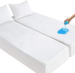 Terry Split King Mattress Protector Pad Cover for Adjustable Bed Fitted up-14”