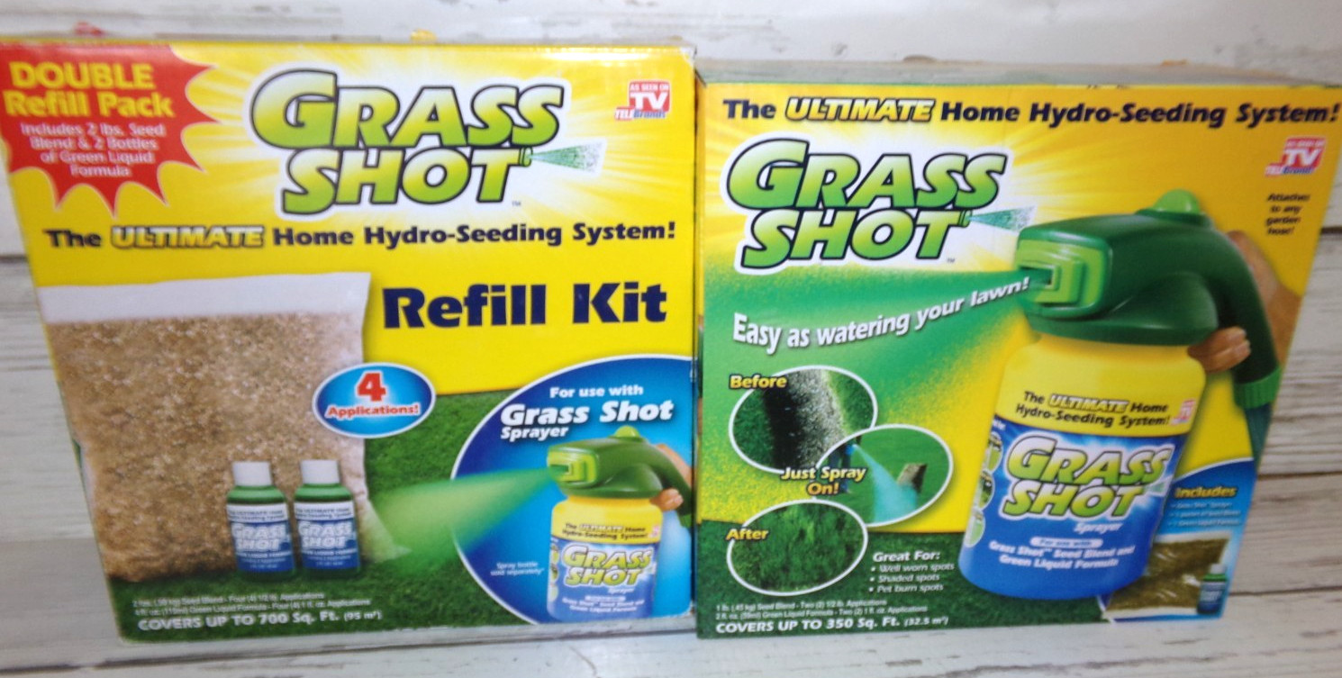 Grass Shot ULTIMATE Home Lawn Hydro-Seeding System & Refill Kit -both New in Box gallery
