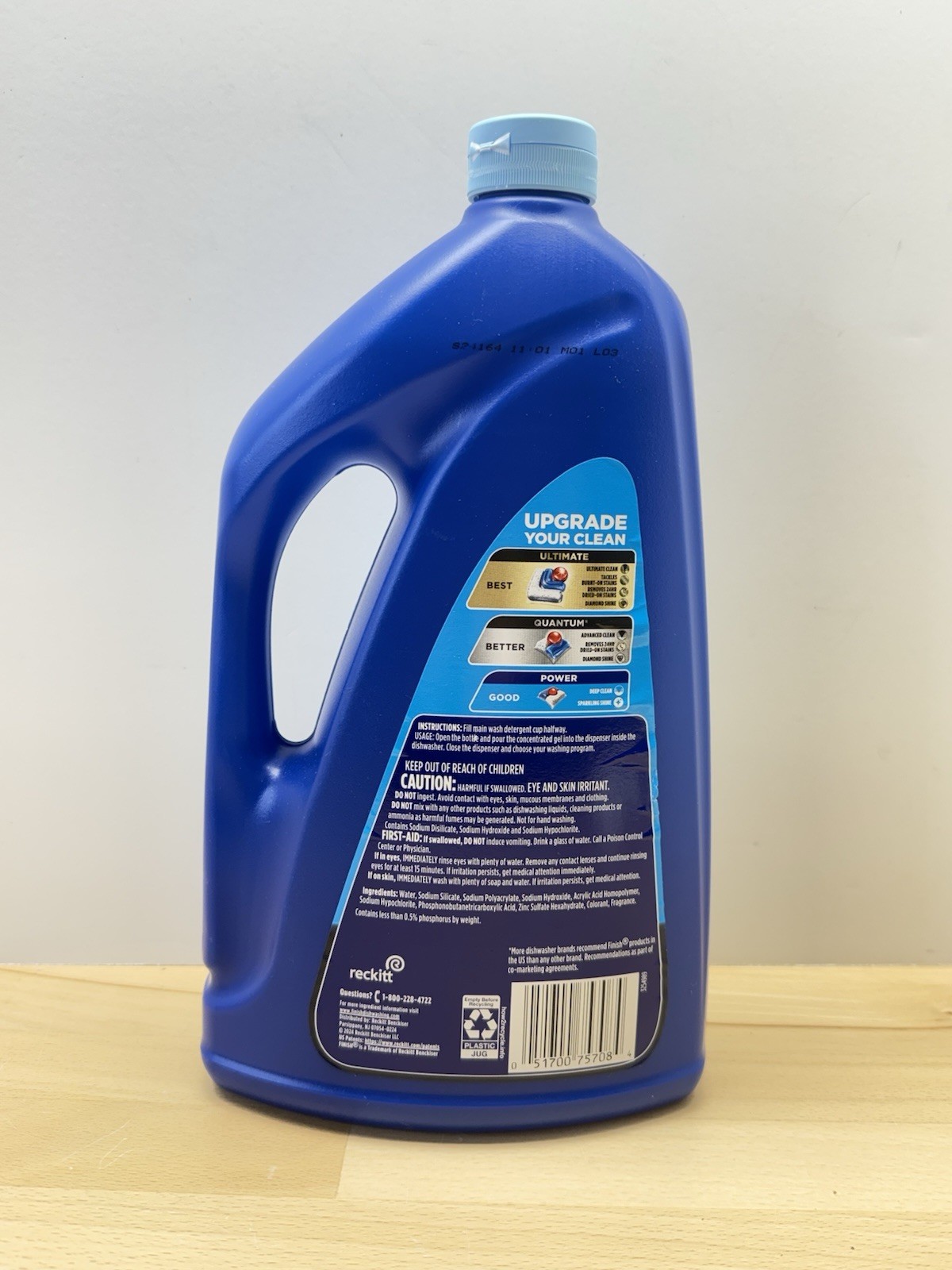 Finish Dishwasher Detergent Gel Liquid, Lemon Scent, 75oz gallery