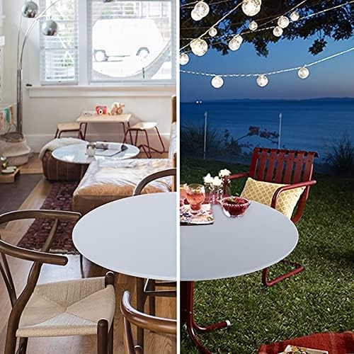 Fitted Round Table Cloth, Reversible Waterproof Stain Resistant Elastic Stretch gallery