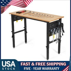 48″ Adjustable Height Workbench ,2200LBS Load Heavy-Duty Work Bench Table Garage