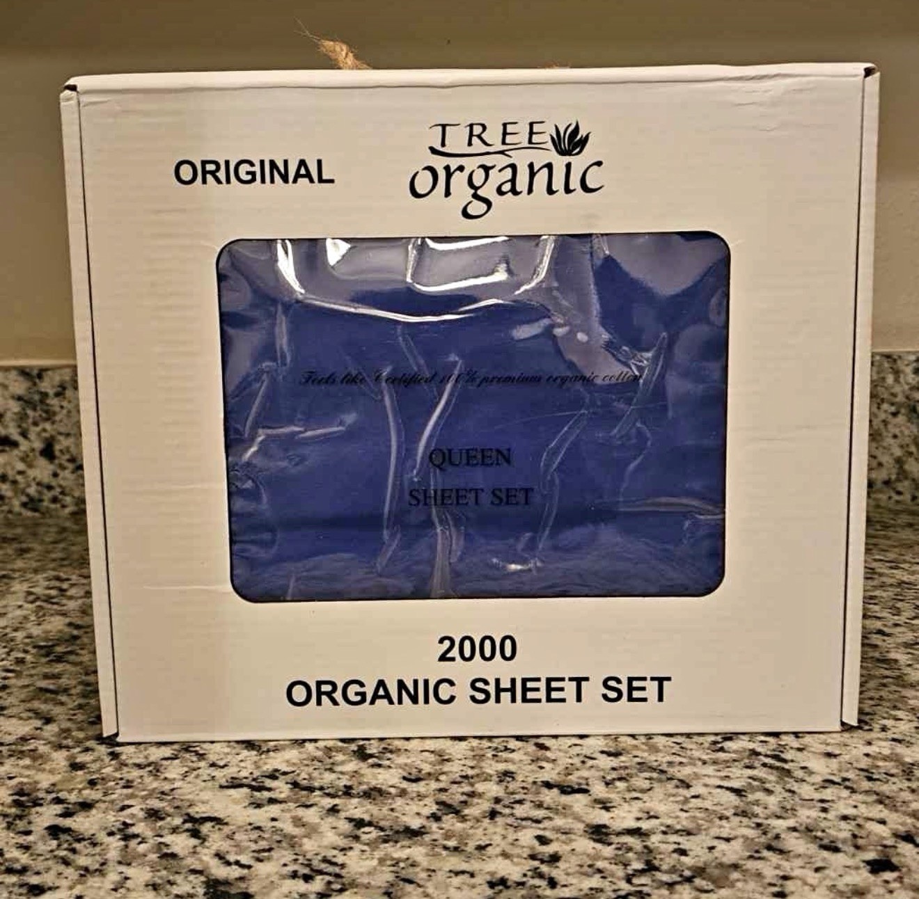 Tree Organic Queen Sheet Set 2000 Blue Organic Cotton Solid Bedroom Rectangular gallery
