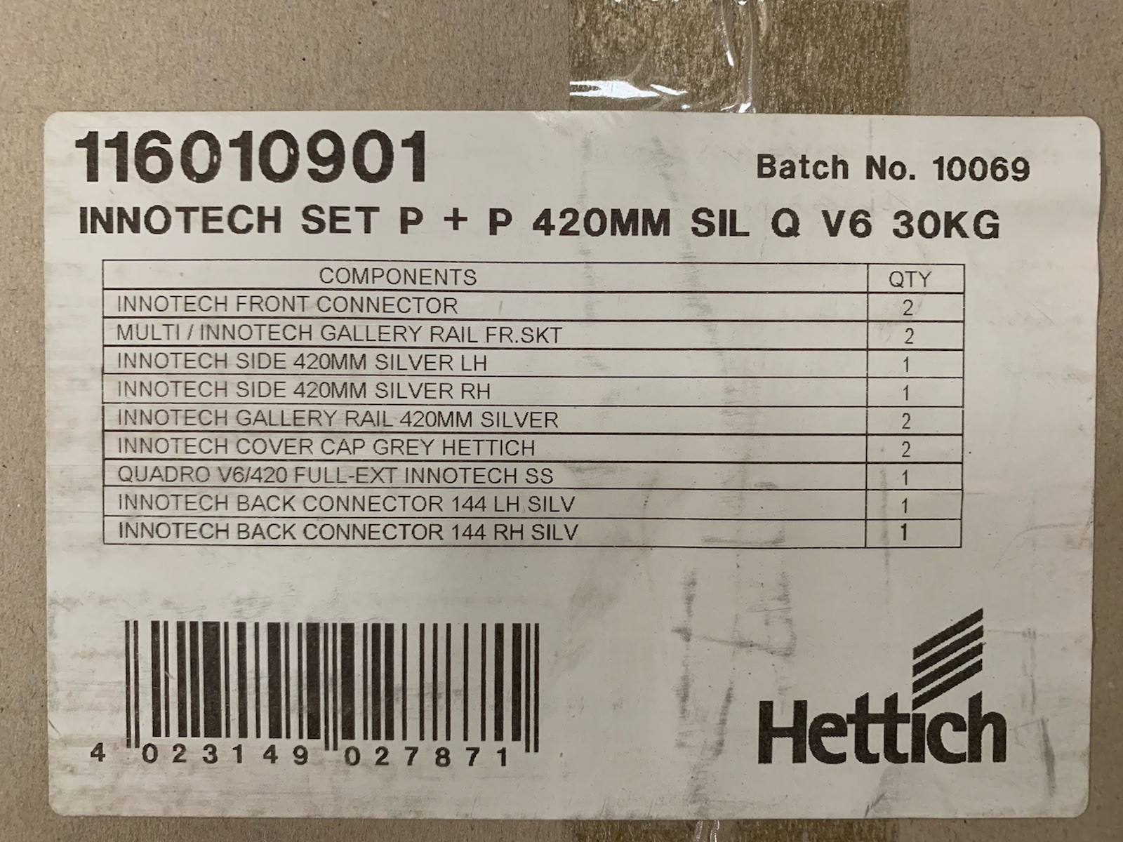 Hettich InnoTech 420mm Drawer Set 30kg - Soft Close (Grey) gallery