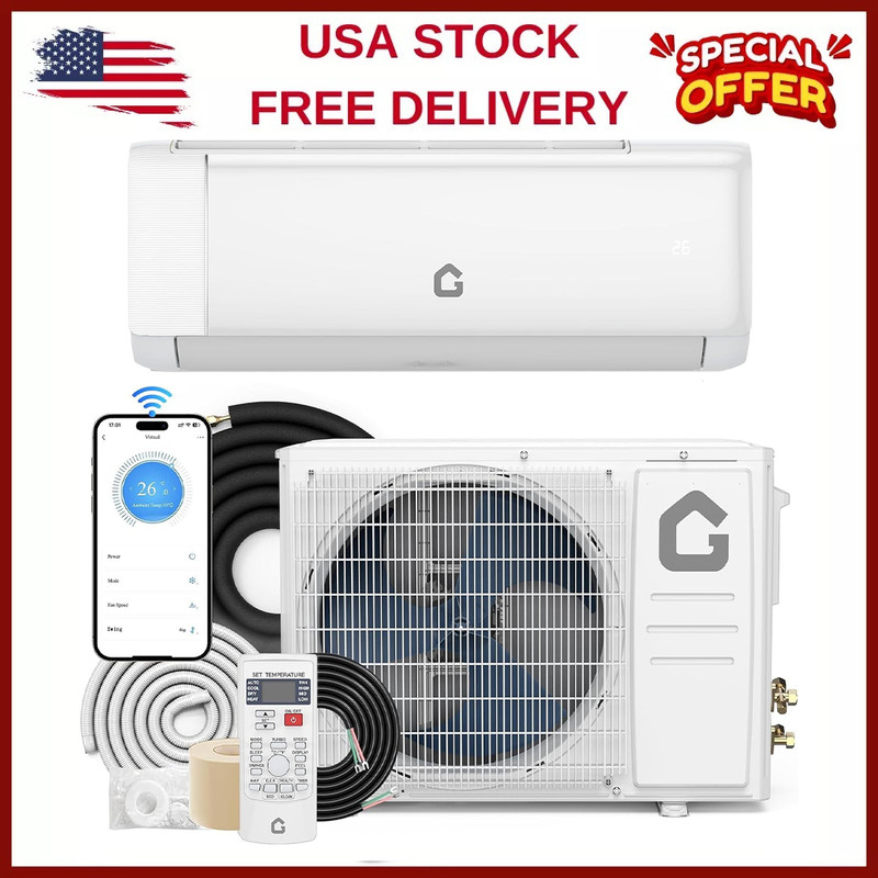 18000 BTU Mini Split Air Conditioner & Heater 19 SEER2 230V Wall-Mounted AC Unit gallery