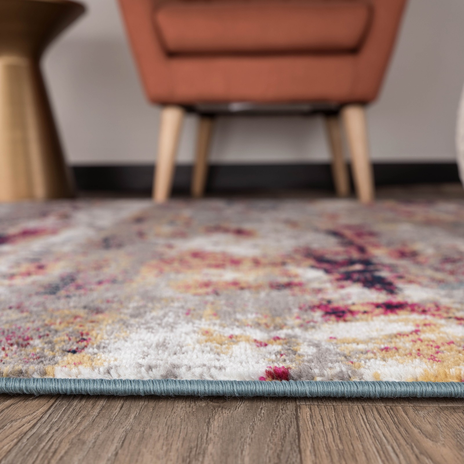 Rugshop Area Rug Distressed Abstract Watercolor Rugs for Living Room Bedroom Rug gallery