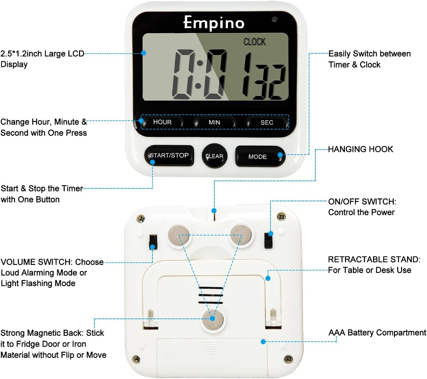 Digital Kitchen Timer - Upgraded 24-Hours Cooking Timer Clock Countdown gallery