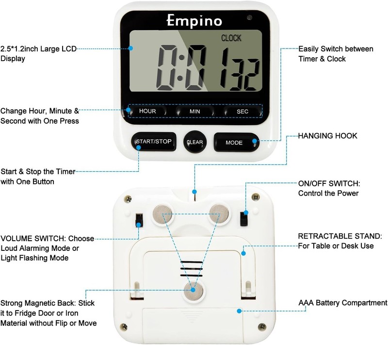 Digital Kitchen Timer - Upgraded 24-Hours Cooking Timer Clock Countdown gallery