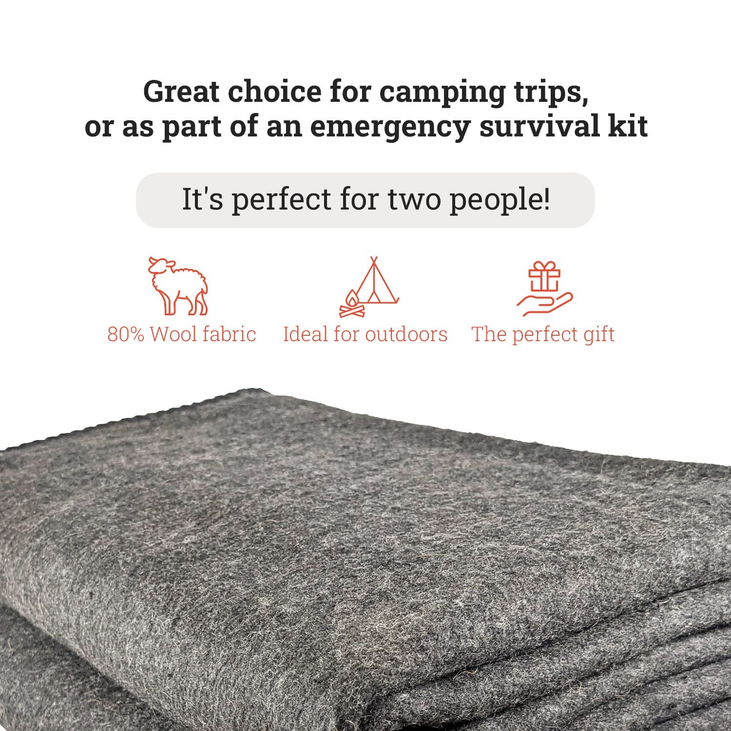 EPG Extra Large Wool Blanket with Zippered Bag | Warm, Comfortable, Stylish, ... gallery