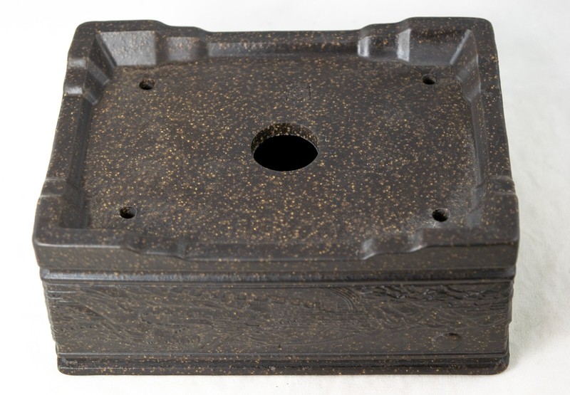 Vintage Rectangular Zisha Cactus & Succulent Bonsai Pot + Mesh 6.25"x 4.5"x 2.5" gallery