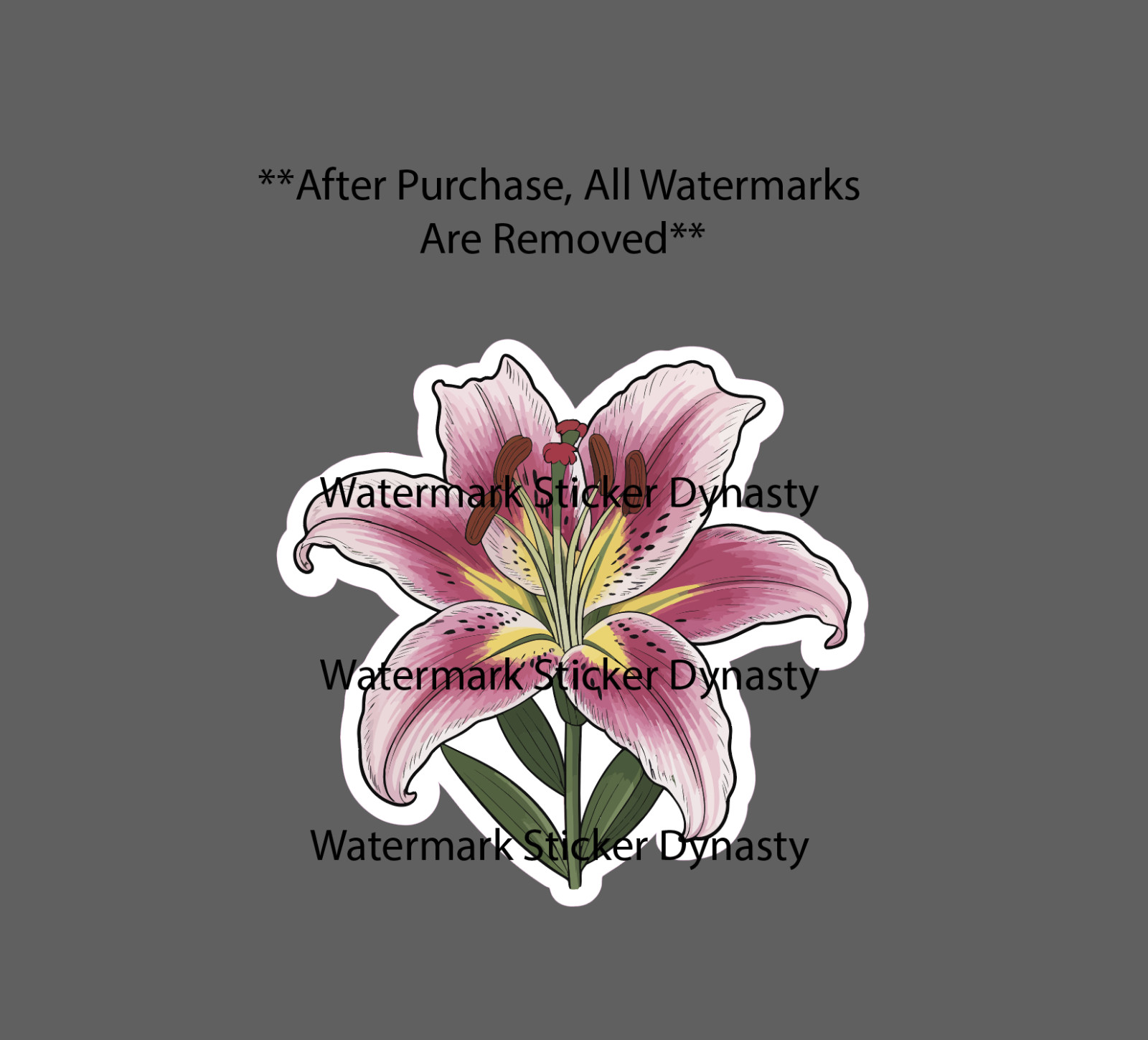 Pink Lily Sticker Waterproof Decal Flower Floral Outdoor Nature Garden Gift NEW gallery