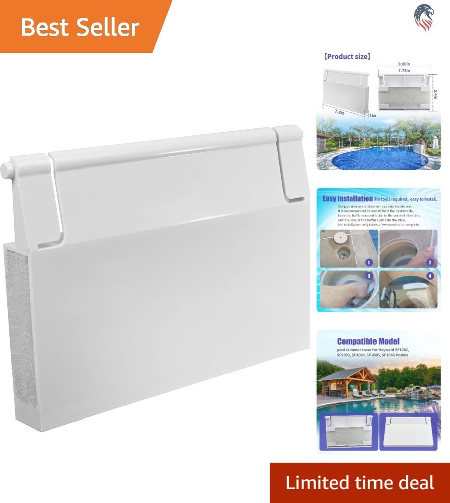 White Pool Skimmer Weir Door Replacement Kit Compatible with Hayward SP1082 S...