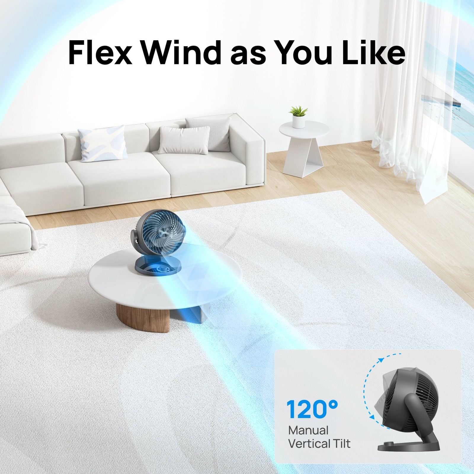 DREO - 70ft Powerful Airflow, 28db Quiet Table Air Circulator Fans for Whole ... gallery
