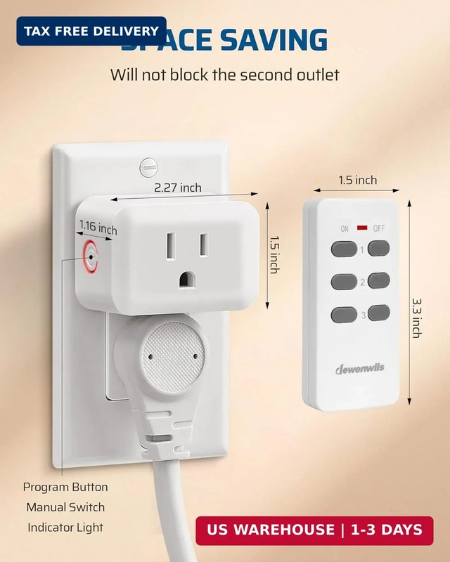 DEWENWILS Wireless Outlet, Programmable and Expandable Electrical Outlet Switch, gallery