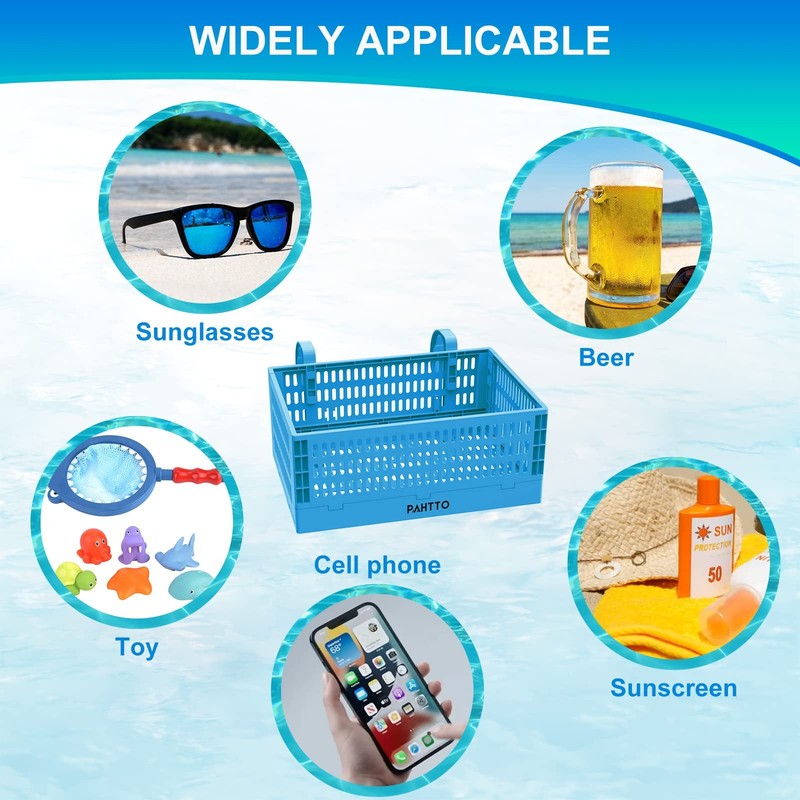 Pahtto Poolside Storage Basket Foldable Above Ground Pool Storage Basket For gallery