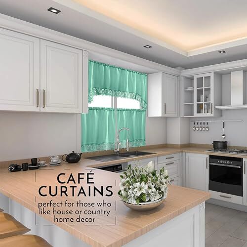 American Linen Café Curtains for Kitchen, Bathroom Curtains Assorted Colors gallery