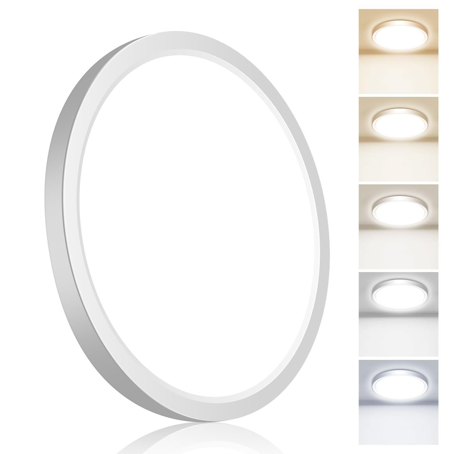 7 Inch White Flush Mount Ceiling Light, 15W 1800LM Ceiling Light Fixture,3000... gallery