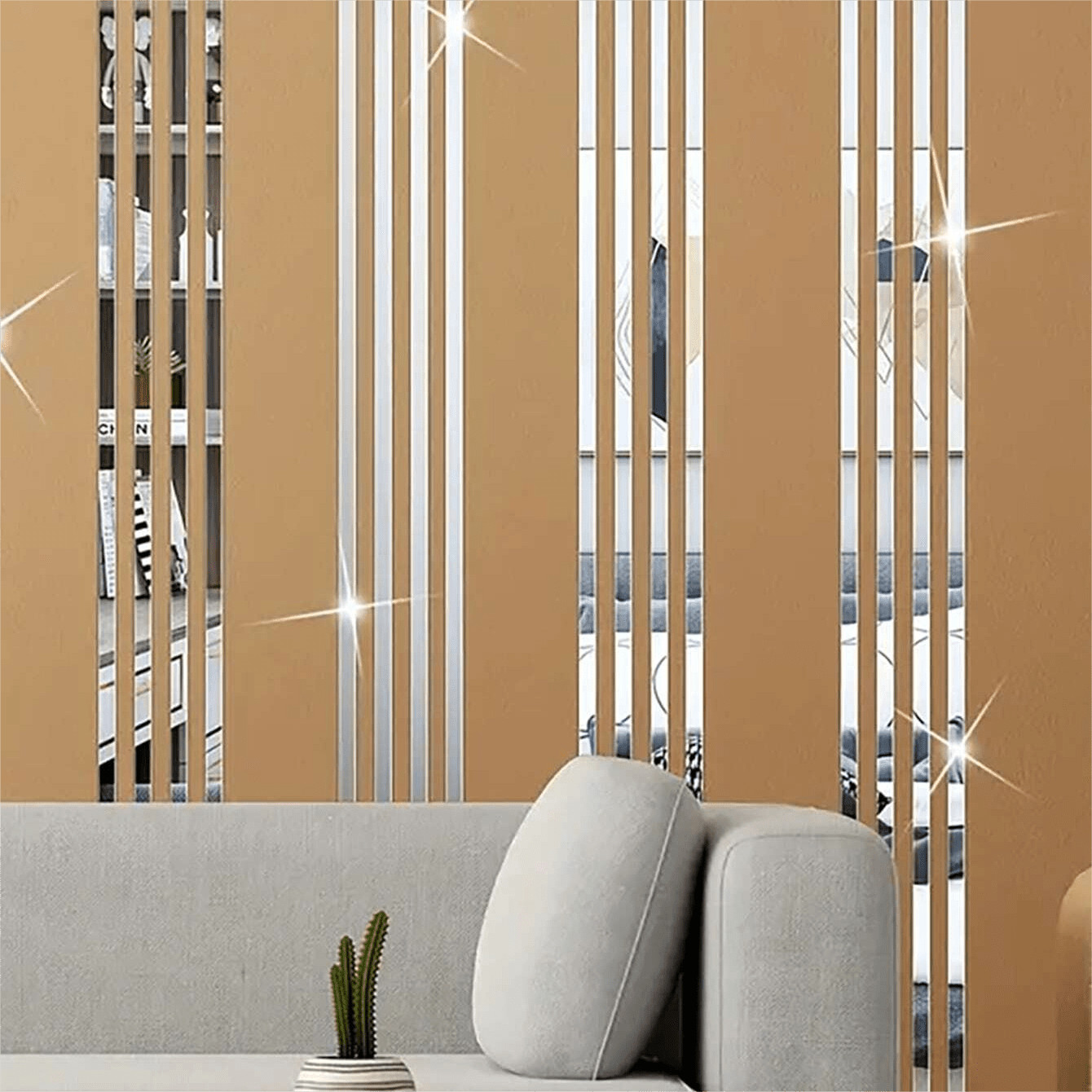20Pcs Strip Acrylic Mirror Stickers Self Adhesive Home Wall Decoration gallery