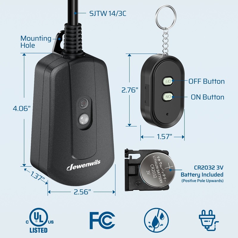DEWENWILS Remote Control Outlet Wireless Remote Controlled Light Switch Plug gallery
