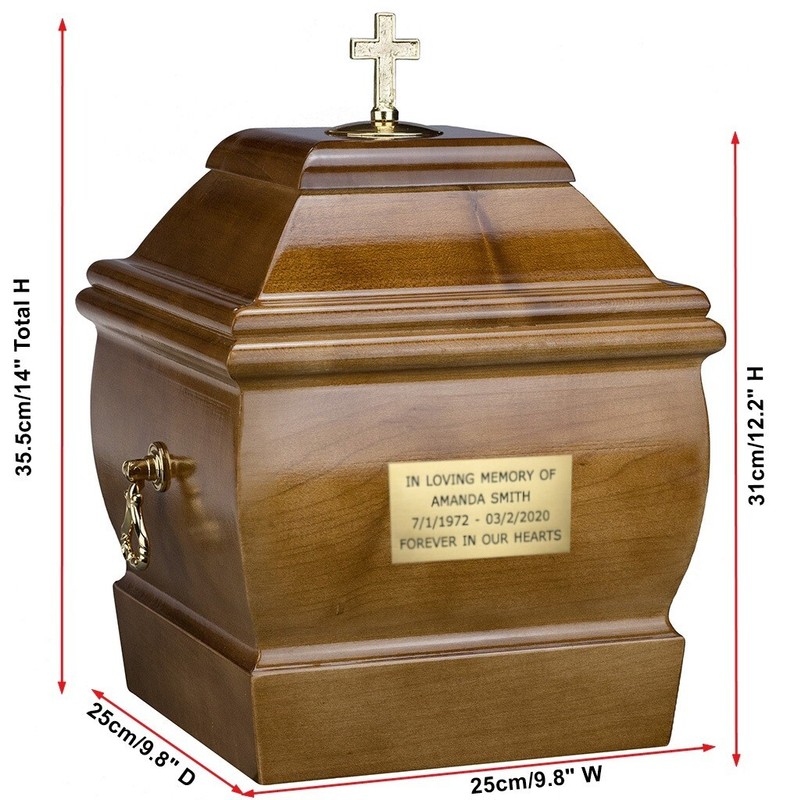 Solid Wood Casket Funeral Ashes Urn for Adult Cremation Urn Memorial gallery