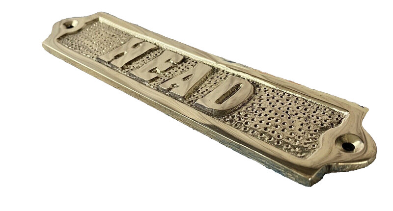 Solid Brass "Head" Door Sign - Nautical Wall Decor - Boat Cabin Bath gallery