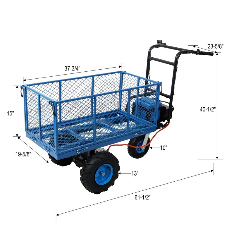 Electric Utility Garden Wagon Dump Cart 660 lbs Load Capacity Wheelbarrow gallery