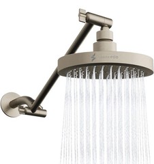 SparkPod Round Rain ShowerHead w Extension Arm – Height Adjustable High Pressure