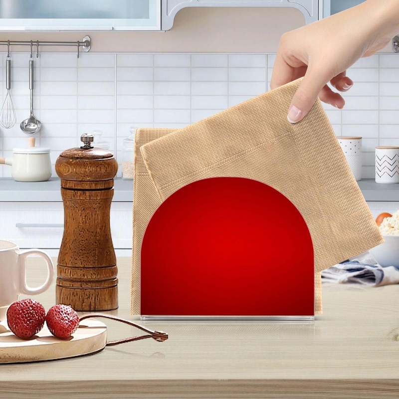 Plain Red Solid Color Napkin Holder Table Standing Kitchen Dining Room Decor gallery