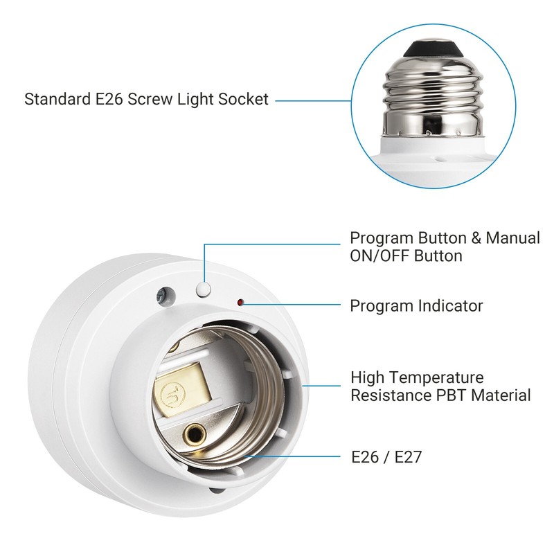 DEWENWILS Wireless Remote Control Light Socket E26/E27 Base Remote Bulbs Socket gallery