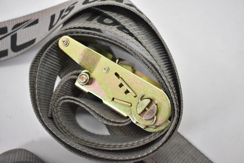US Cargo Control USCC Ratchet Strap w Spring E Fitting 2" x 12' Gray Black USED gallery