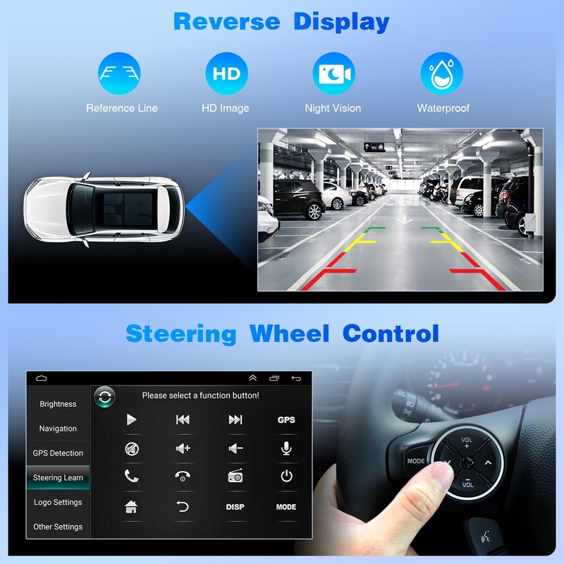 7 Touchscreen Android 13 Car Stereo Aztek 2001-2005 Wireless CarPlay GPS BT Cam gallery