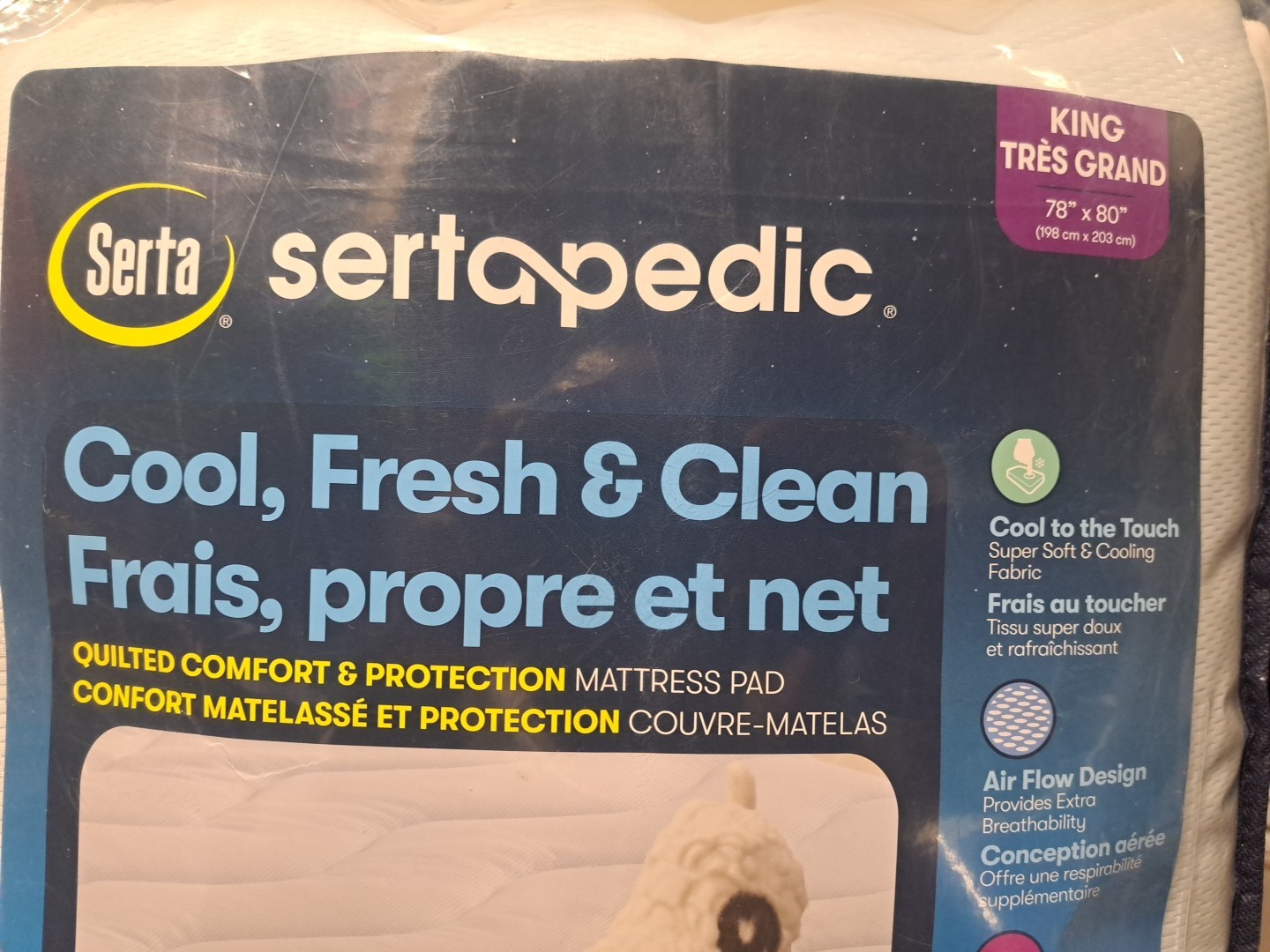 NEW Serta Sertapedic Cool, Fresh & Clean Quilted & Protection King Mattress Pad gallery