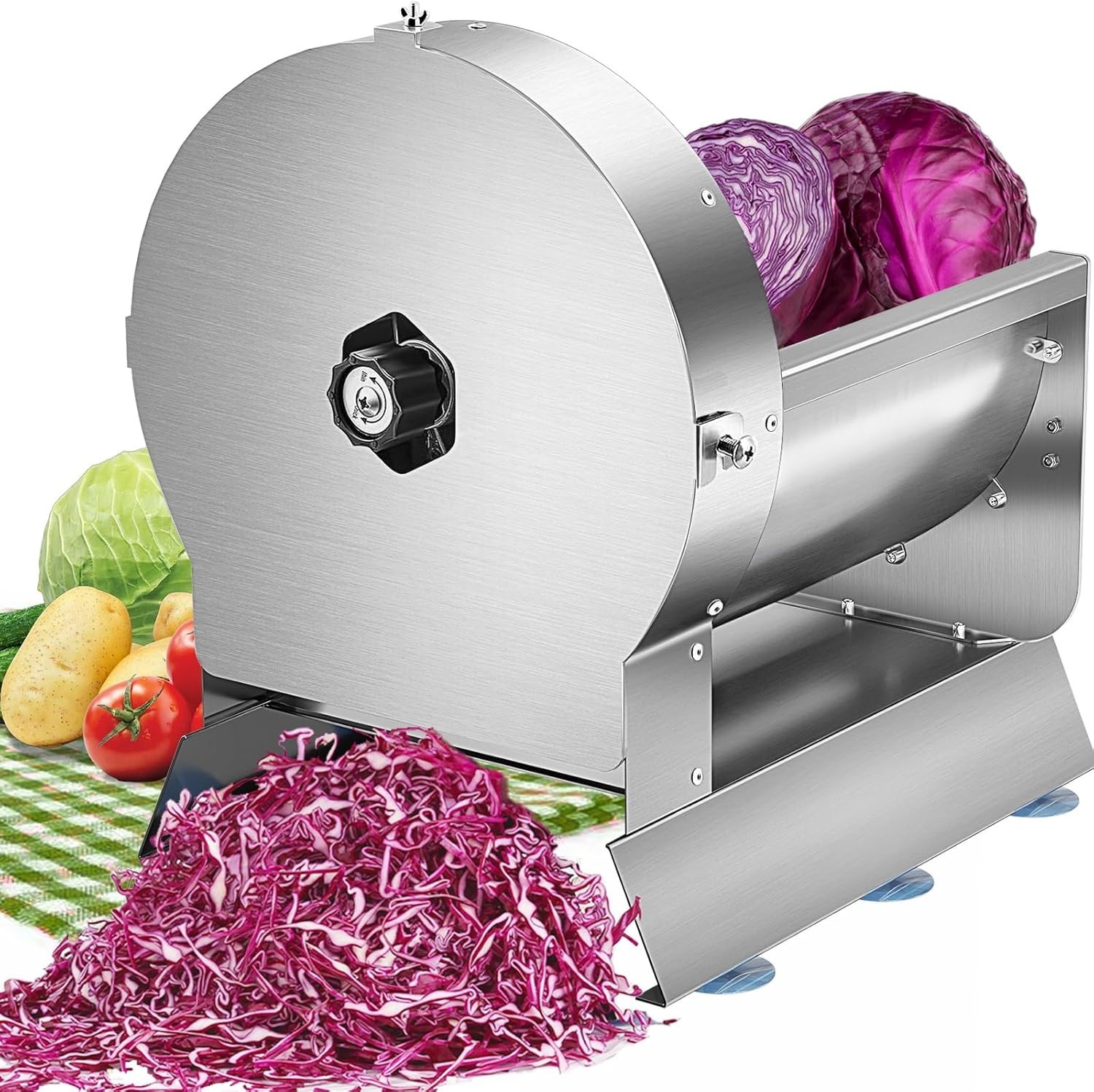 Commercial Vegetable Slicer Electric Manual Fruit Cutter Adjustable 0-13mm gallery