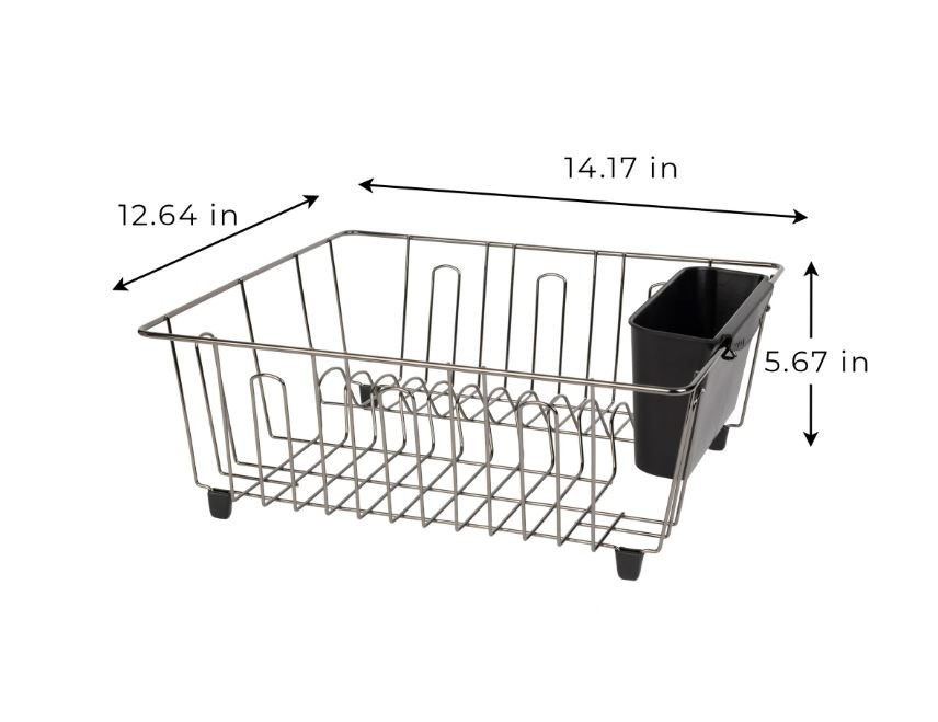 Small Dish Drainer Rack - Chrome/Black gallery