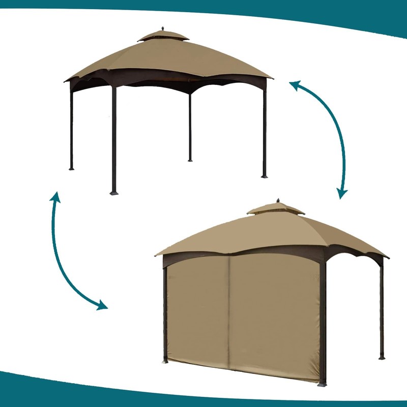Universal Replacement Privacy Curtain for 10' x 10' Gazebo - Zippered Canopy Sid gallery