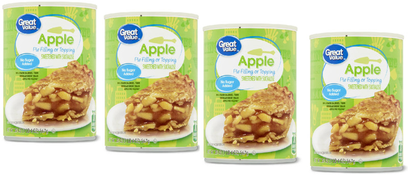 4 CANS Great Value NO SUGAR ADDED Apple Pie Filling & Topping 20 oz.... gallery