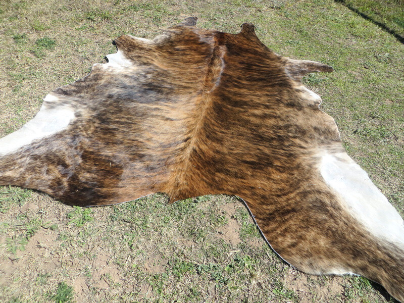 MAKE OFFER !! LARGE BRINDLE brown Cowhide Rug natural Cowhides Cow Hide Skin RN gallery