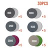 30pcs 3in/75mm Hook&Loop Wet/Dry 800 1000 1200 1500 3000Grit Sanding Discs New gallery
