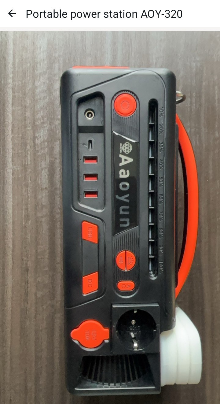 Aaovun Portable Power Generator USB AC Outlets 12V Camping Black Orange gallery